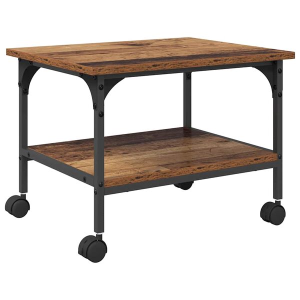 vidaXL Stojan na tlačiareň Star&eacute; drevo 50 x 40 x 38 cm