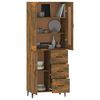 vidaXL Vysoká skrinka dymový dub spracované drevo