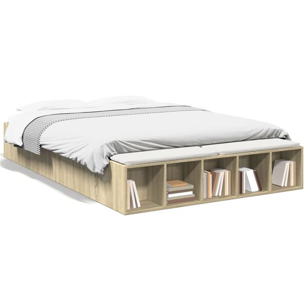 vidaXL Posteľný rám dub sonoma 150x200 cm kompozitné drevo