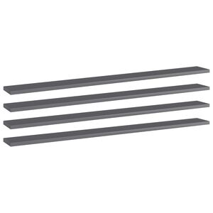 vidaXL Pr&iacute;davn&eacute; police 4 ks, leskl&eacute; siv&eacute; 100x10x1,5 cm, drevotrieska