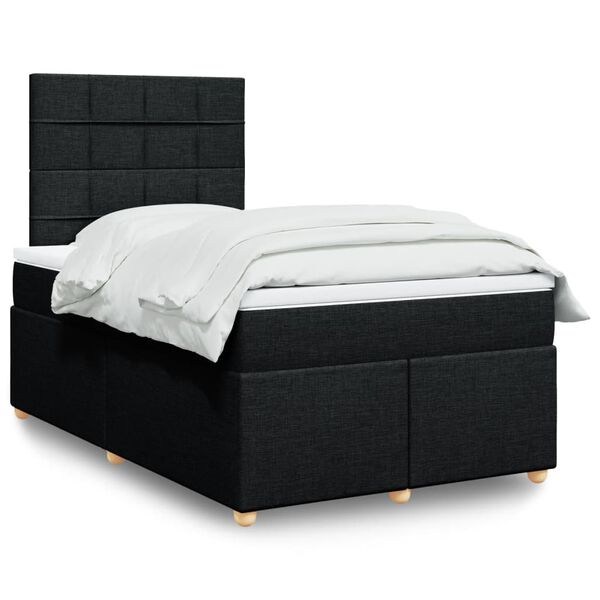 vidaXL Boxspring posteľ s matracom čierna 120x190 cm l&aacute;tka