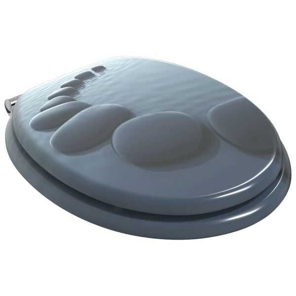 vidaXL WC sedadlo 2 pcs Siv&aacute; 44 x 38 cm MDF doska