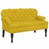 vidaXL Lavička s operadlom žlt&aacute; 119,5x64,5x75 cm zamat