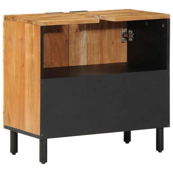 vidaXL K&uacute;peľňov&aacute; skrinka pod um&yacute;vadlo s poličkou Pevn&eacute; ak&aacute;ciov&eacute; drevo