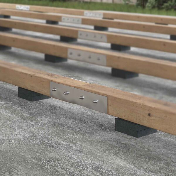 vidaXL Pad z gumov&yacute;ch gran&uacute;l na dvor Čierny 9 x 9 x 2 cm Guma