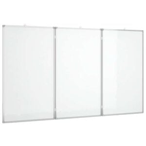 vidaXL Magnetick&aacute; biela tabuľa skladacia 120x80x1,7 cm hlin&iacute;k