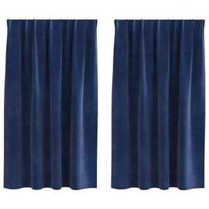 vidaXL Zatemňovacie z&aacute;vesy 2 pcs Tmavomodr&aacute; 140 x 140 cm Zamat