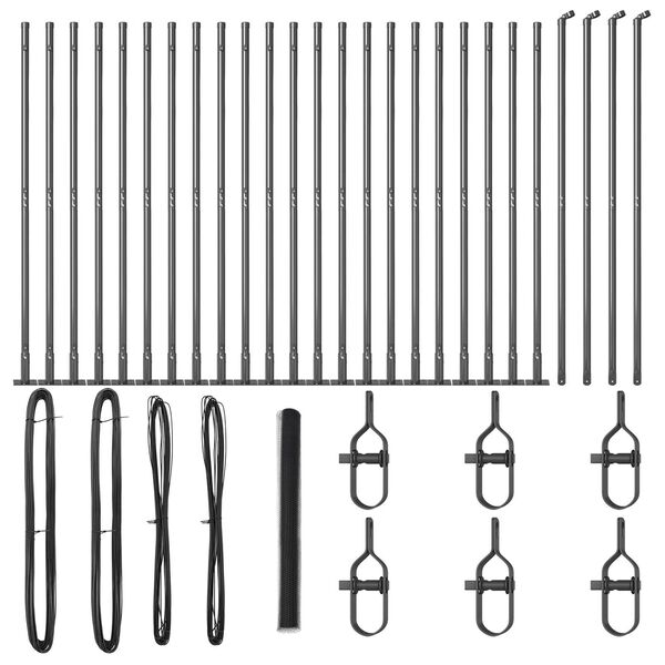 vidaXL Stĺp na plot. Siv&aacute; 50 x 1,5 m (13 mm pletivo) Ocel a PVC