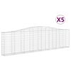 vidaXL Obl&uacute;kov&eacute; gabi&oacute;nov&eacute; ko&scaron;e 5 ks 400x30x100/120cm pozinkov. železo
