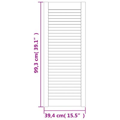 vidaXL Lamelové dvierka na skrinku 4 ks 99,3x39,4 cm, borovicový masív