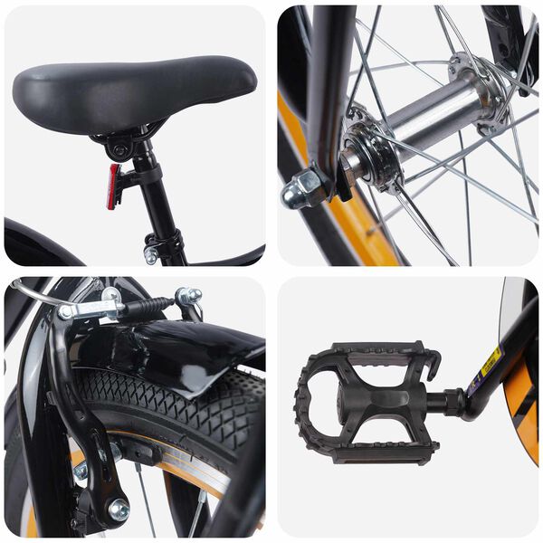 vidaXL Detsk&eacute; Kolo 18 Palcov pre deti od 5 do 7 rokov Oranžovo čierny