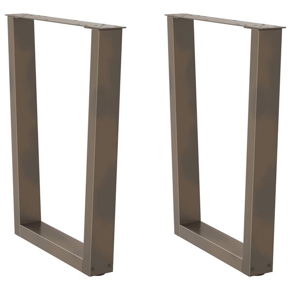 vidaXL Nohy k jed&aacute;lensk&eacute;mu stolu v tvare V, 2 ks, pr&iacute;rodn&aacute; oceľ, 60 x (72-73,3) cm, oceľ