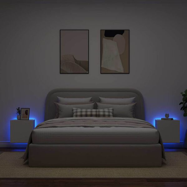 vidaXL TV n&aacute;stenn&eacute; skrinky s LED svetlami 2 ks biele 40,5x35x40 cm