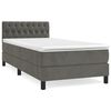 vidaXL Posteľn&yacute; r&aacute;m boxspring s matracom tmavosiv&yacute; 90x200 cm zamat