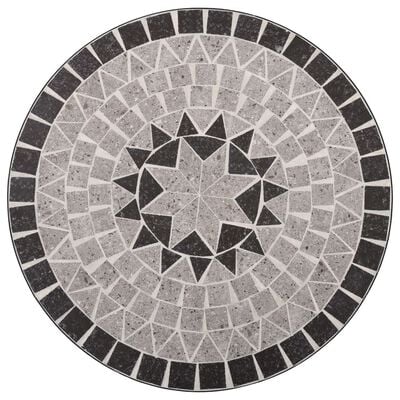 vidaXL 3-dielna mozaiková bistro súprava, keramika, sivá