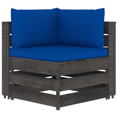 vidaXL 10-dielna záhradná sedacia súprava s podložkami sivé impregnované drevo