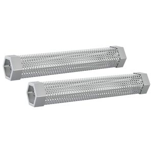 vidaxl Dymov&aacute; trubica 2 ks 5 x 5 x 30 cm Nerezov&aacute; oceľ 304 Strieborn&aacute;