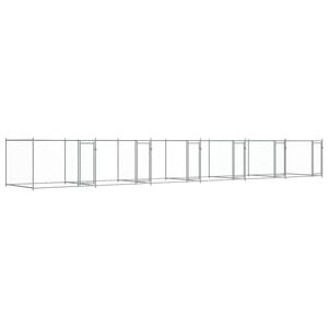 vidaXL Klietka pre psa s dvierkami &scaron;ed&aacute; 12x2x1,5 m pozinkovan&aacute; oceľ