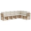 vidaXL Z&aacute;hradn&aacute; s&uacute;prava gaučov s vank&uacute;&scaron;om 7 pcs Pr&iacute;rodn&aacute; Polyester