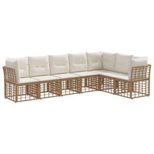 vidaXL Z&aacute;hradn&aacute; s&uacute;prava gaučov s vank&uacute;&scaron;om 7 pcs Pr&iacute;rodn&aacute; Polyester