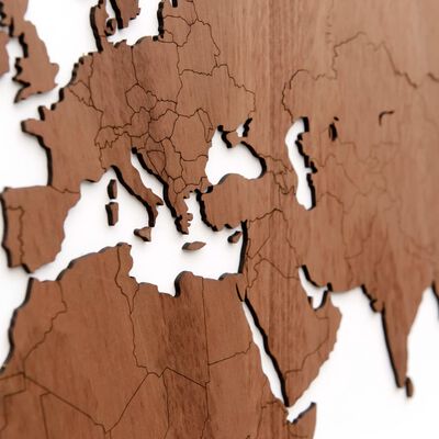 MiMi Innovations Nástenná mapa sveta Exclusive, drevo sapeli 130x78 cm