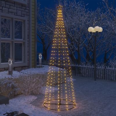 vidaXL Vianočný stromček, kužeľ, 330 LED, teplé biele svetlo 100x300cm