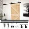 vidaXL Posuvn&eacute; dvere Pr&iacute;rodn&aacute; a čierna 80 x 210 cm Borovicov&yacute; mas&iacute;v