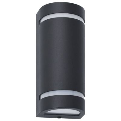 vidaXL Vonkajšie nástenné svietidlá 2 ks, 35 W, čierne, polkruhové