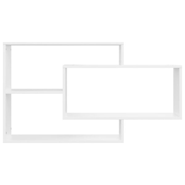 vidaXL Nástenné police, biele 104x20x58,5 cm, kompozitné drevo