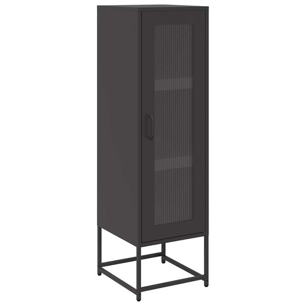 vidaXL Highboard Black 36x39x123 cm Oceľ valcovan&aacute; za studena