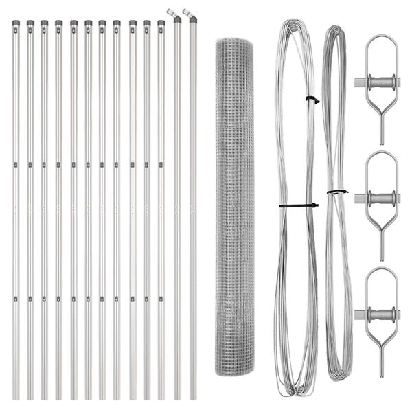 vidaXL Stĺp na plot. Strieborn&aacute; 25 x 1 m (sieťovina 19 x 19 mm) Oceľ