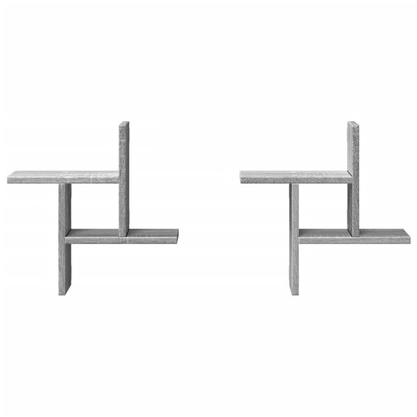 vidaXL N&aacute;stenn&eacute; police 2 ks siv&aacute; sonoma 38x12x38 cm kompozitn&eacute; drevo