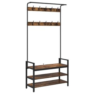 vidaXL Ve&scaron;iak s poličkou Dymov&aacute; dub 95 x 34 x 184 cm Kompozitn&eacute; drevo