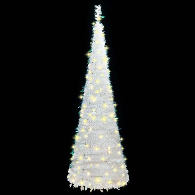 vidaXL Umelý vianočný stromček vyskakovací 50 LED biely 120 cm