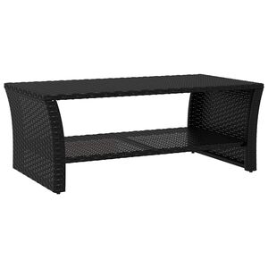 vidaXL Konferenčn&yacute; stol&iacute;k čierny 100x50x40 cm polyratan