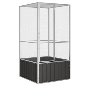 vidaXL Klietka pre vt&aacute;ky antracitov&aacute; 111x107x211,5 cm pozinkovan&aacute; oceľ
