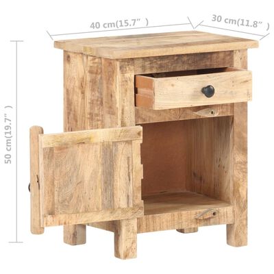 vidaXL Nočný stolík 40x30x50 cm surové mangovníkové drevo
