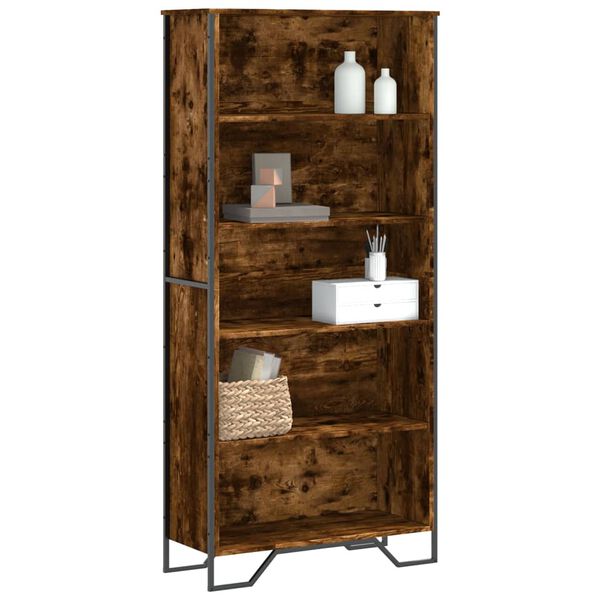 vidaXL Knižnica, tmavý dub 80x31x169 cm, kompozitné drevo