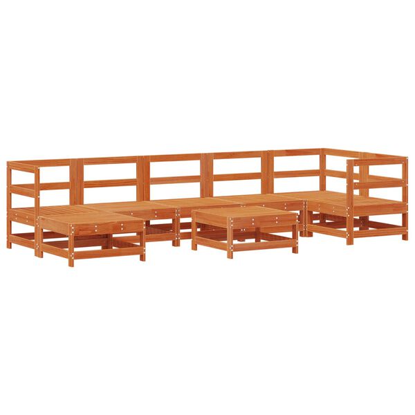 vidaXL Z&aacute;hradn&yacute; lounge set 8 pcs Voskov&aacute; Hned&aacute; Mas&iacute;vna borovica