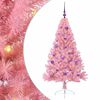 vidaXL Umel&yacute; predsvieten&yacute; vianočn&yacute; stromček Ružov&aacute; 150 cm PVC