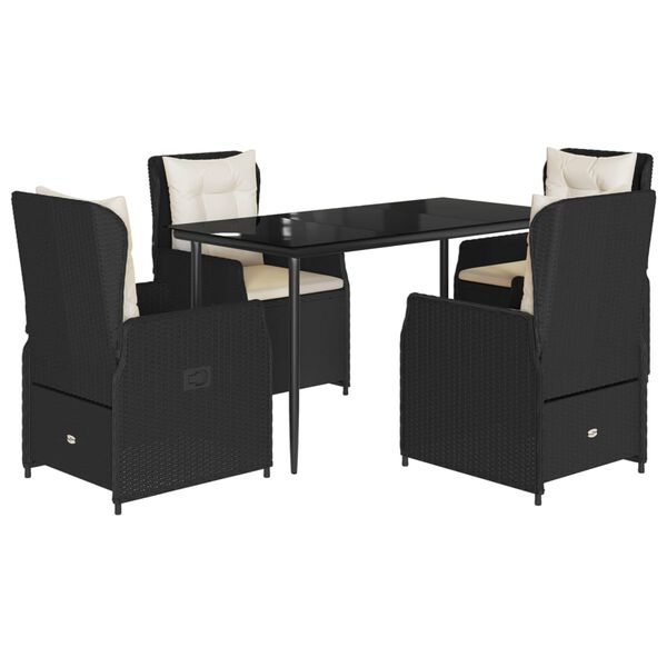 vidaXL 5-dielna z&aacute;hradn&aacute; jed&aacute;lensk&aacute; s&uacute;prava a vank&uacute;&scaron;e čierna polyratan