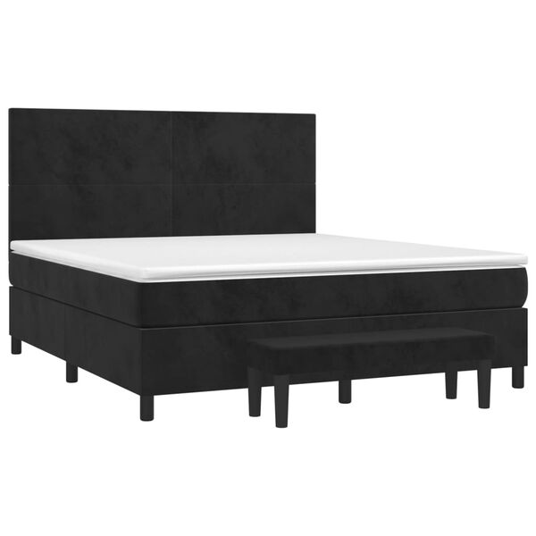 vidaXL Posteľn&yacute; r&aacute;m boxspring s matracom čierny 180x200 cm zamat