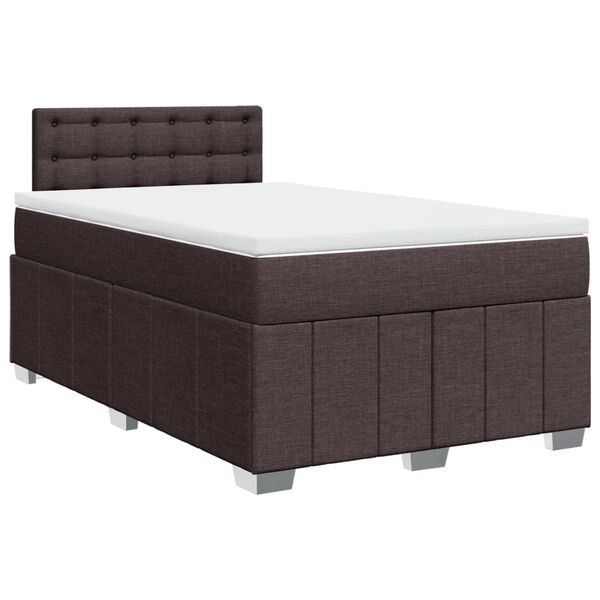 vidaXL Boxspring posteľ s matracom tmavohned&aacute; 120x190 cm l&aacute;tka
