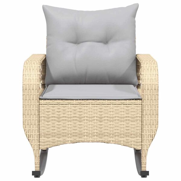 vidaXL Záhradné hojdacie kreslo s vankúšmi béžový polyratan