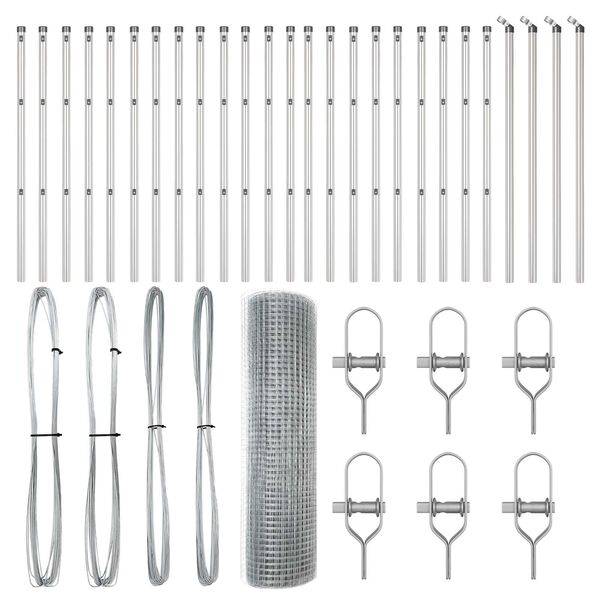 vidaXL Stĺp na plot. Strieborn&aacute; 50 x 0,6 m (12 x 12 mm pletivo) Oceľ