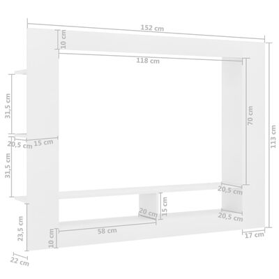 vidaXL TV skrinka, biela 152x22x113 cm, kompozitné drevo