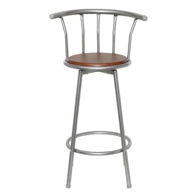 vidaXL Barové stoličky 2 ks, hnedé, oceľ