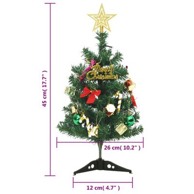 vidaXL Mini umelý osvetlený vianočný stromček s 20 LED zelený 45 cm