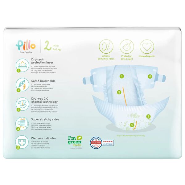 Pilo Detské plienky 186 ks veľkosť 2 (4-8 kg)