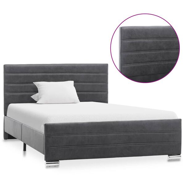 vidaXL Posteľn&yacute; r&aacute;m siv&yacute; umel&yacute; semi&scaron; 120x200 cm